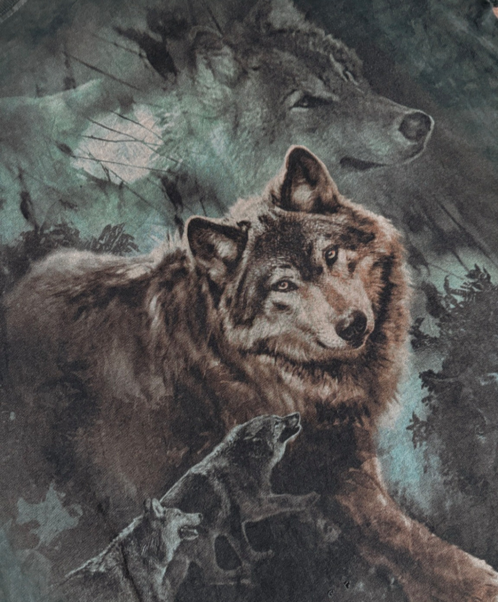 vintage mountain tag wolf nature tee tshirt
